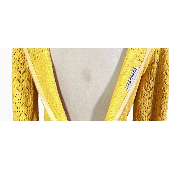 Vintage 70’s Picardo Knits Sunny Yellow Long Sleeve Heavyweight Crotchet Dress - Picture 10 of 10